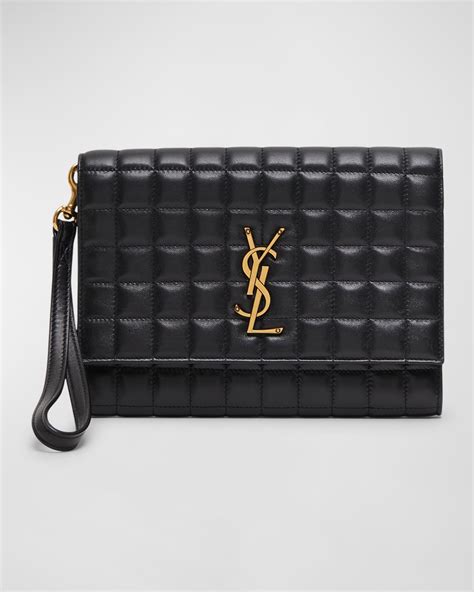 ysl leather zip pouch|ysl vintage pouch.